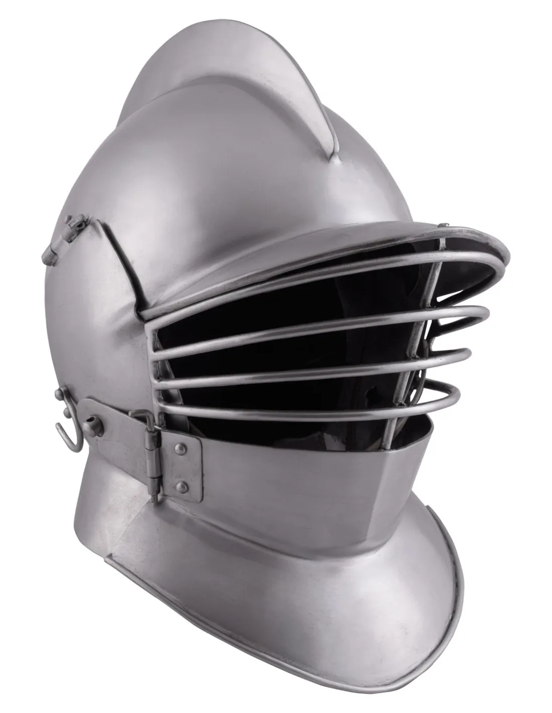 Casco medieval Borgoñota con gorjal, acero 2 mm.