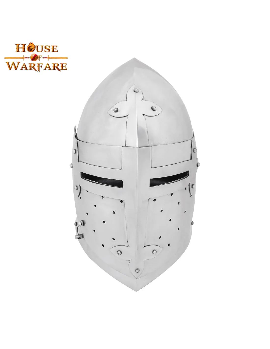 Casco medieval cruzados SugarLoaf con visera, siglo XIV