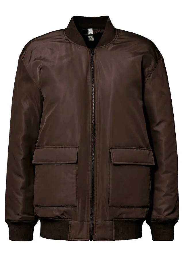 Chaqueta bomber oversize Marrón oscuro