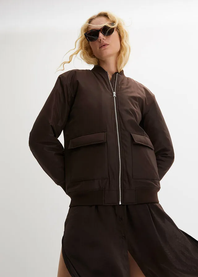 Chaqueta bomber oversize Marrón oscuro