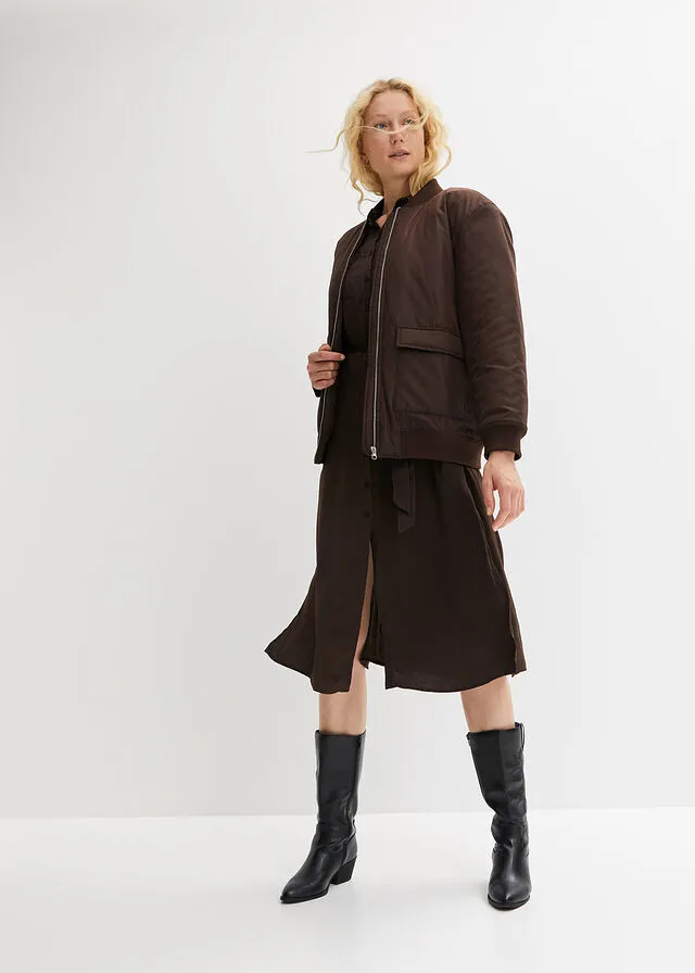 Chaqueta bomber oversize Marrón oscuro