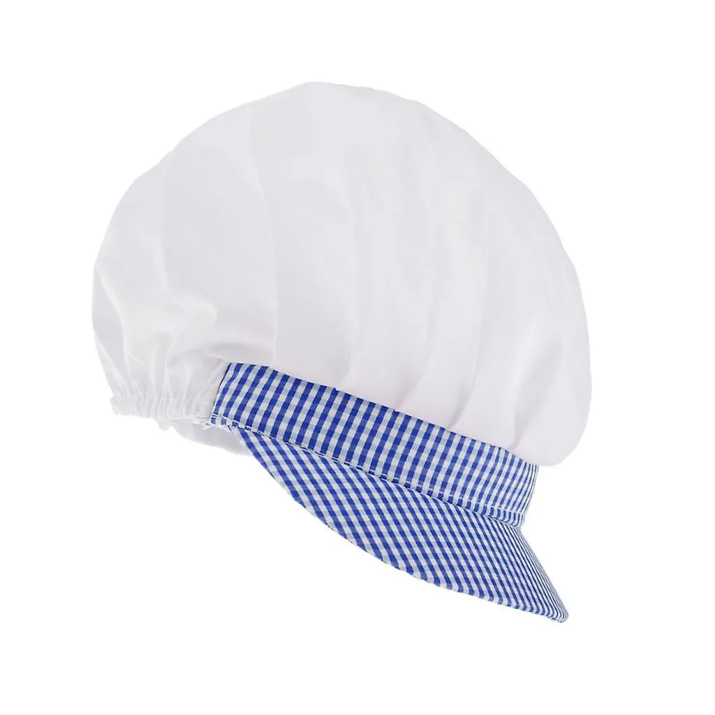 CHEF HAT CATERING HAIR NET WORKSHOP NET CAP BLUE GRIDC