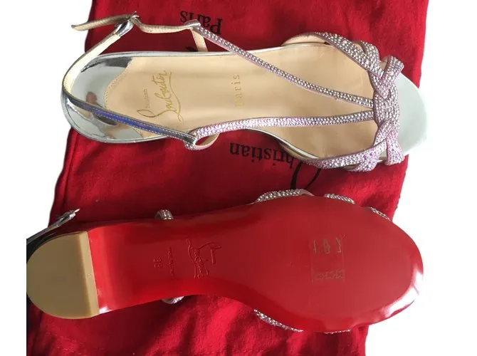 Christian Louboutin Sandalias de señora strass Plata 