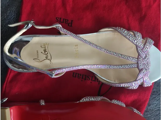 Christian Louboutin Sandalias de señora strass Plata 