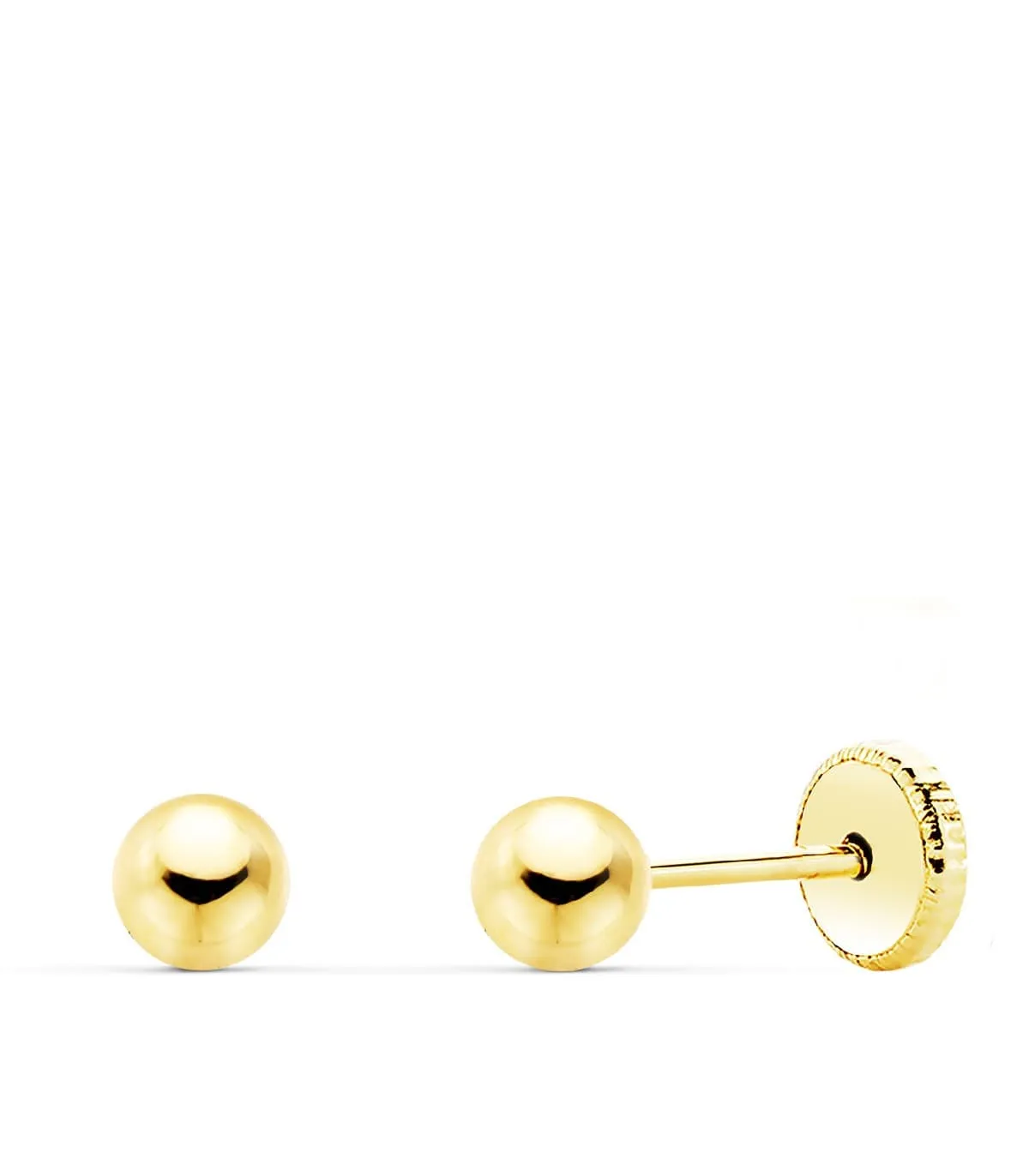 Clous d'oreilles or jaune Emma 4 mm 18 Carats