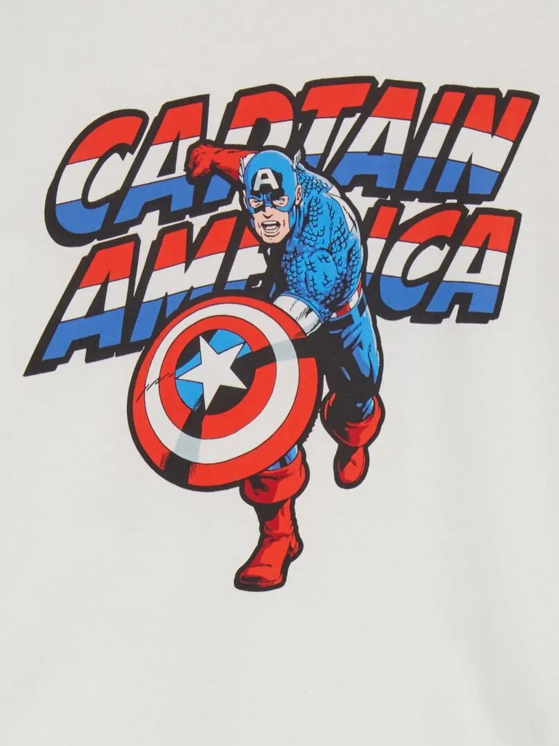 CONJUNTO DE PIJAMA 'CAPITáN AMéRICA' 'MARVEL'  2 PIEZAS  BLANCO