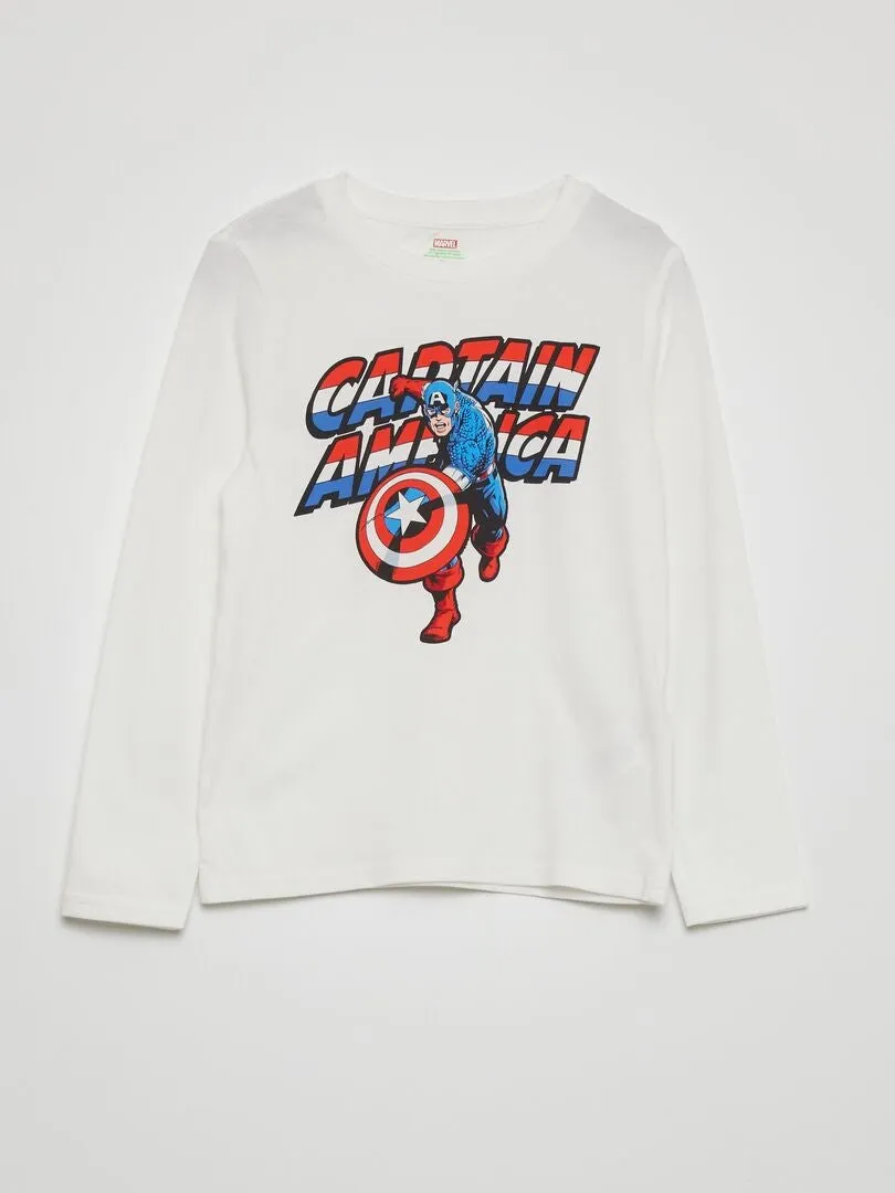 CONJUNTO DE PIJAMA 'CAPITáN AMéRICA' 'MARVEL'  2 PIEZAS  BLANCO