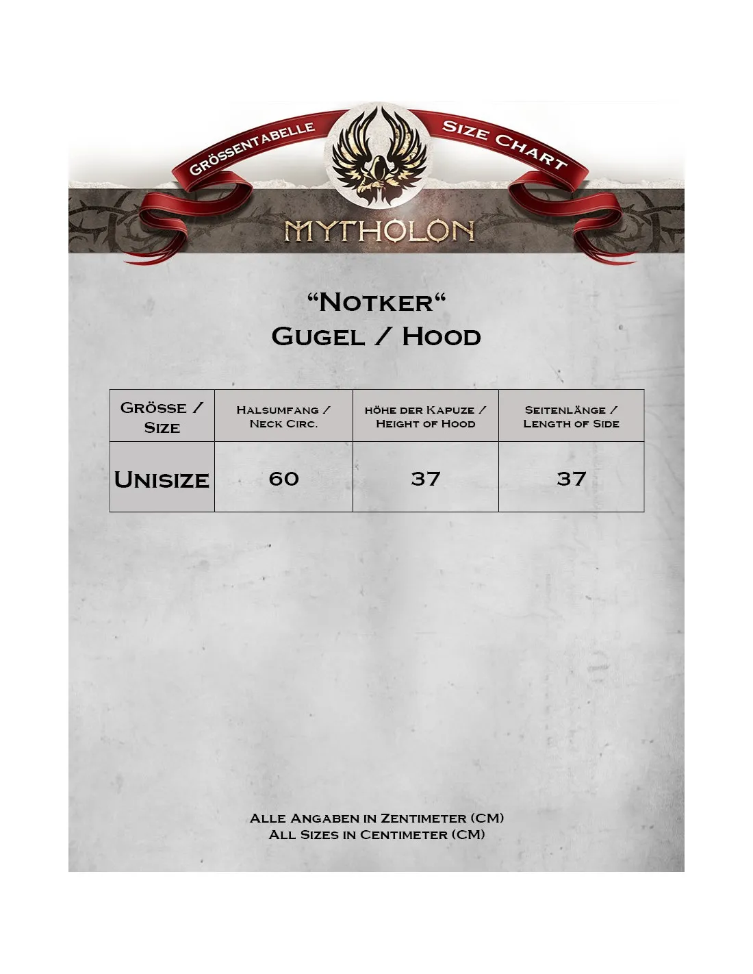 CUBREHOMBROS MEDIEVAL NOTKER CON CAPUCHA  ARENA