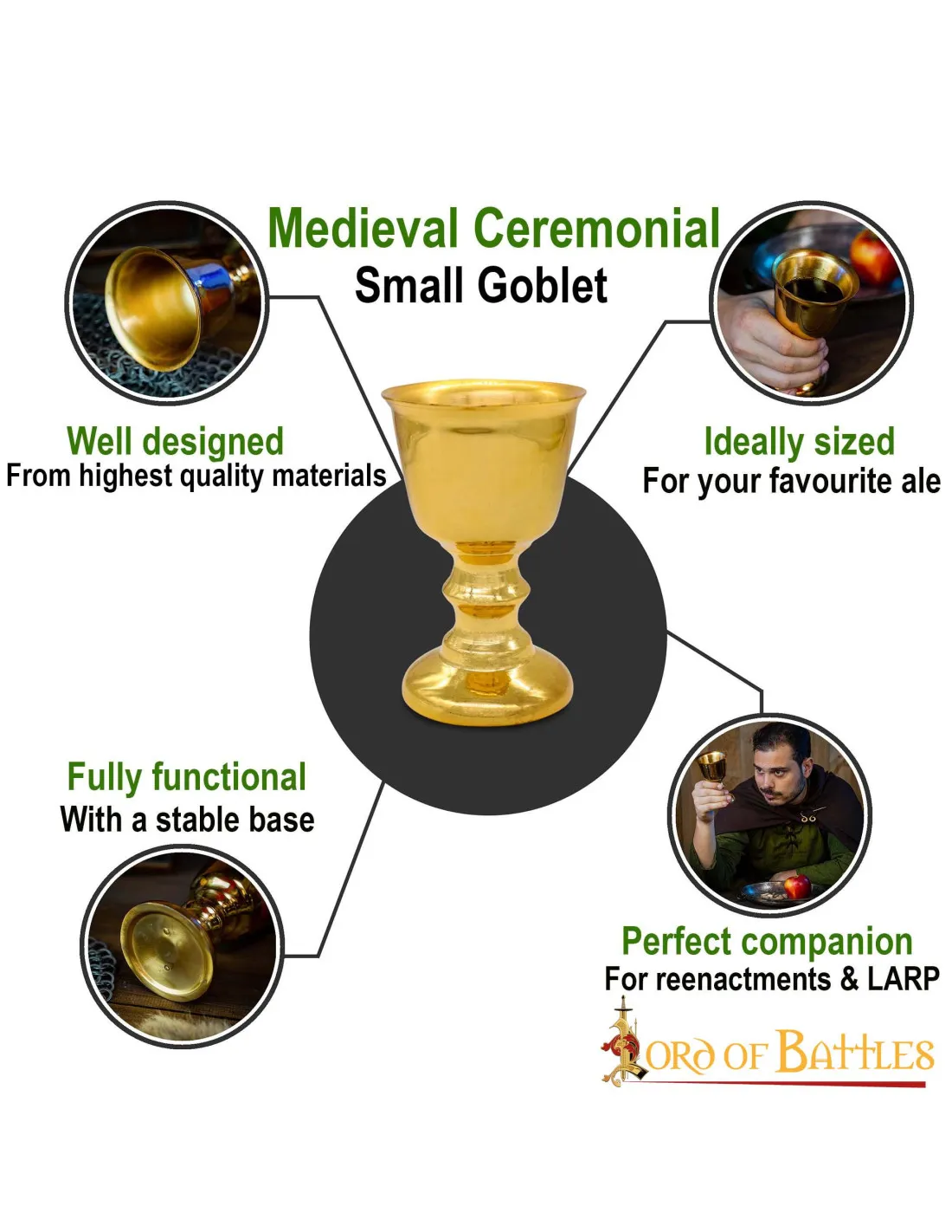 CáLIZ CEREMONIAL MEDIEVAL EN LATóN (150200 ML.)