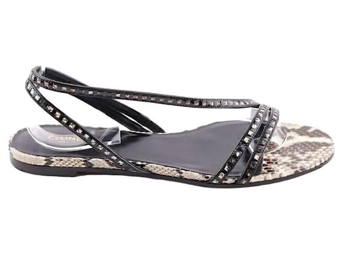 Céline Sandalias de cuero Negro 