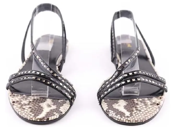 Céline Sandalias de cuero Negro 