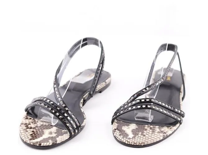 Céline Sandalias de cuero Negro 