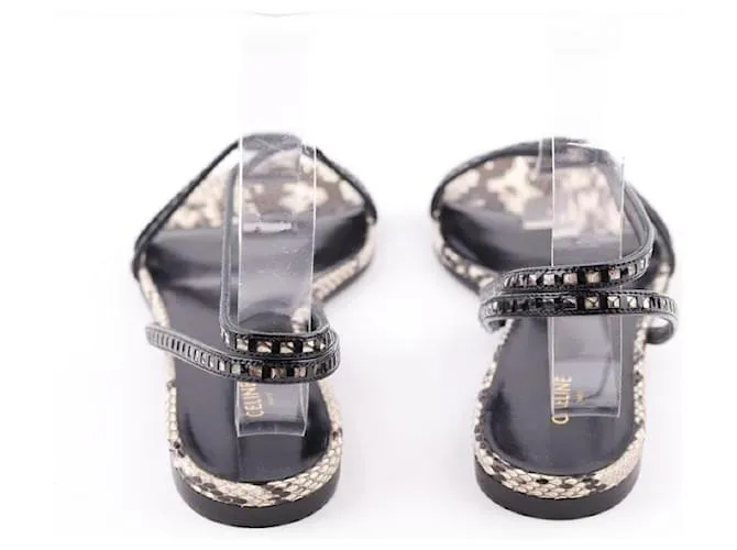 Céline Sandalias de cuero Negro 