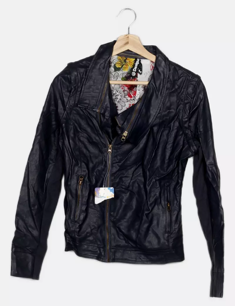 Desigual Chaqueta biker Polipiel