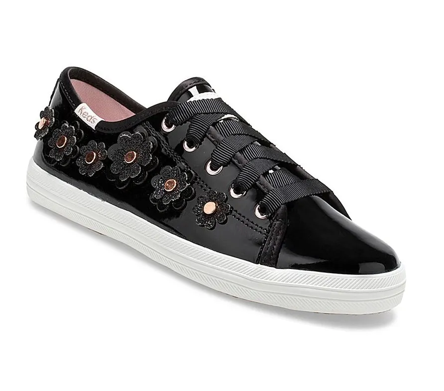 despreocupado Zapatillas Keds Big Kid x kate spade new york Kickstart Charol Cuero Niños Negras – Zapatillas