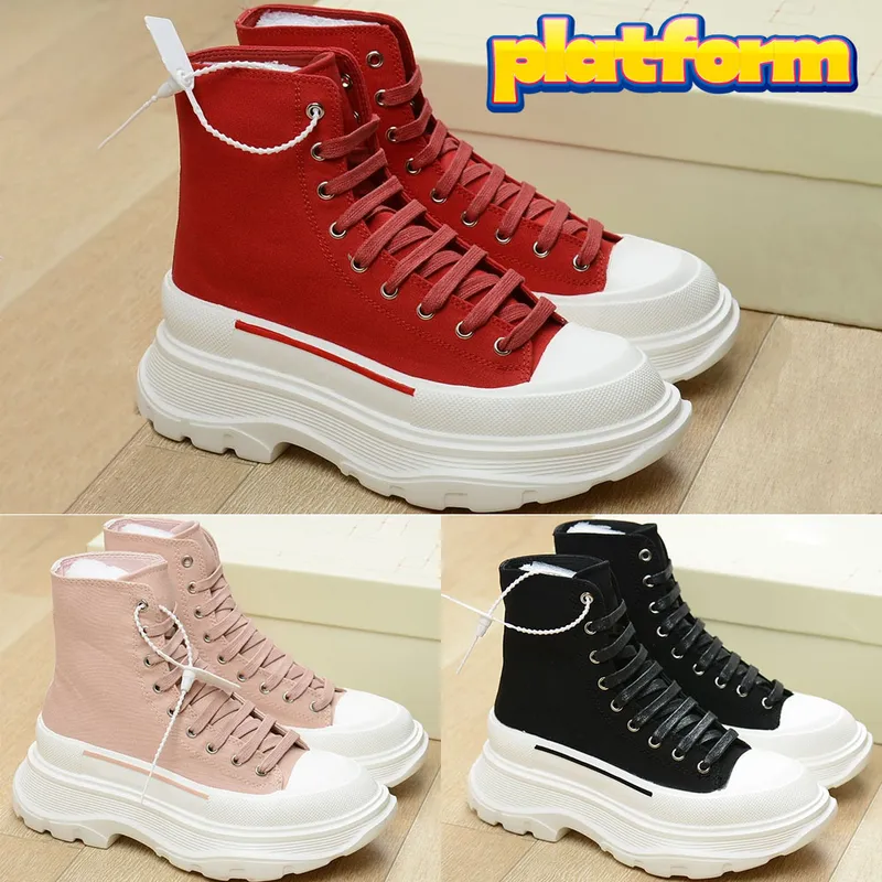 Diseñador de lujo Tread Slick Boot magnolia lona roja triple negro blanco mujer Zapatillas de deporte al aire libre Zapatillas d