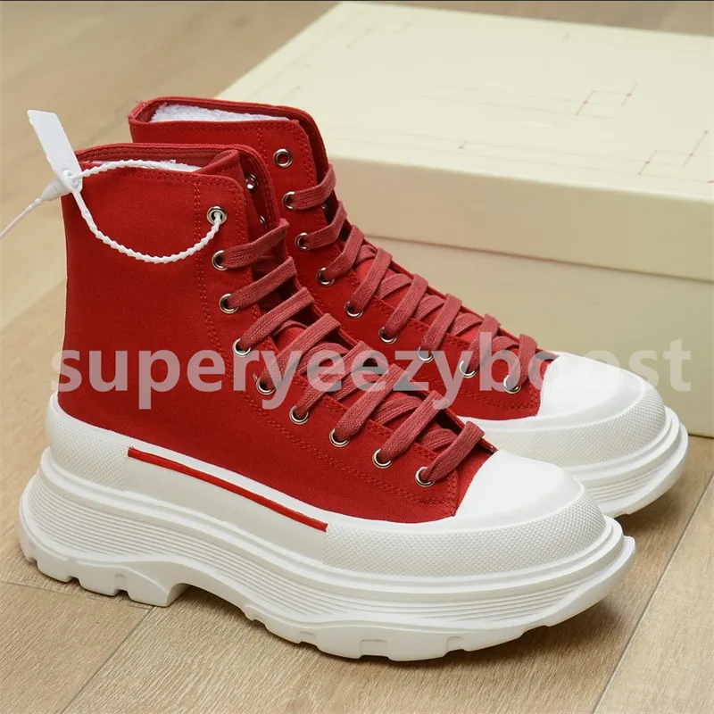 Diseñador de lujo Tread Slick Boot magnolia lona roja triple negro blanco mujer Zapatillas de deporte al aire libre Zapatillas d