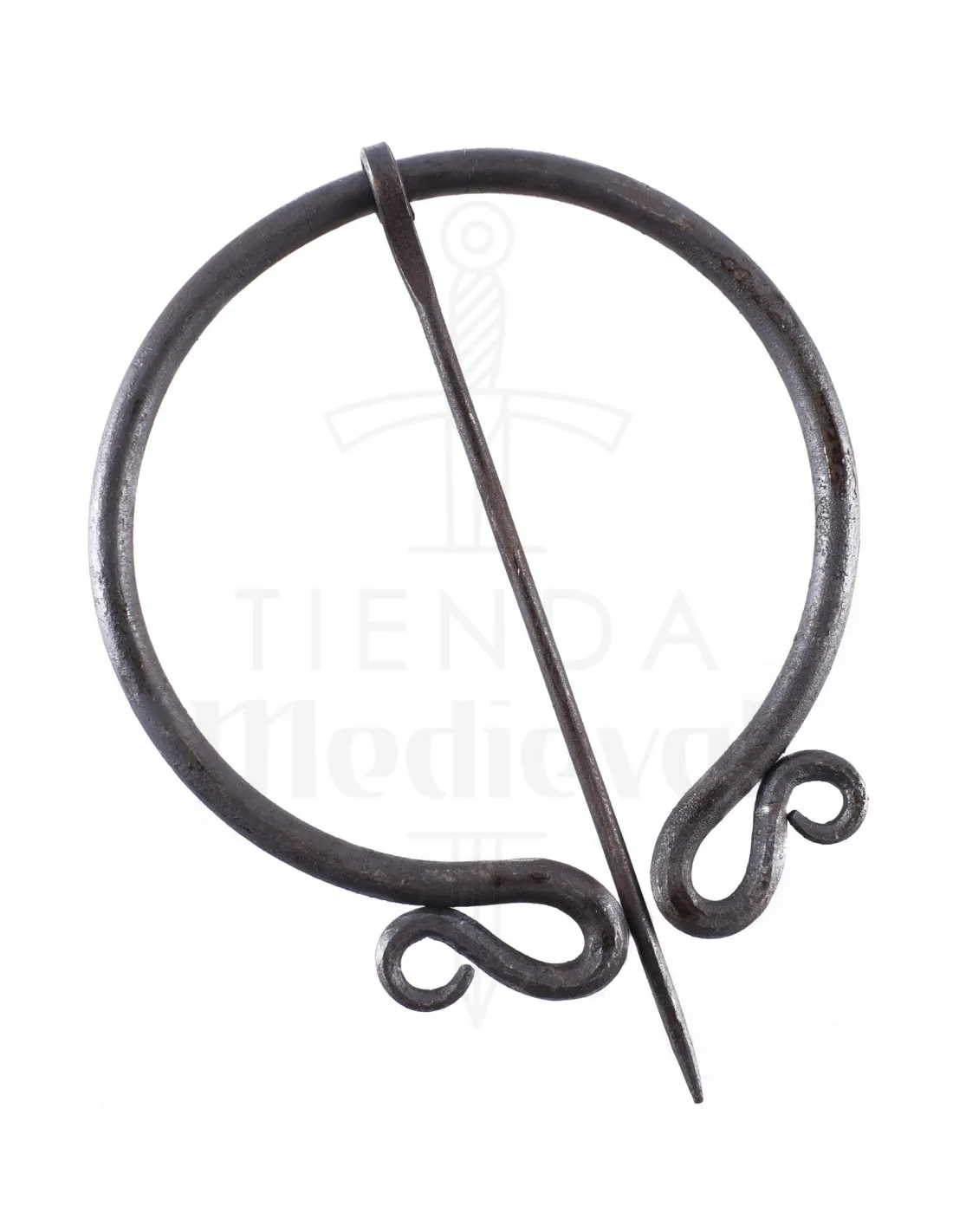 Fíbula medieval forjada a mano diseño doble espiral