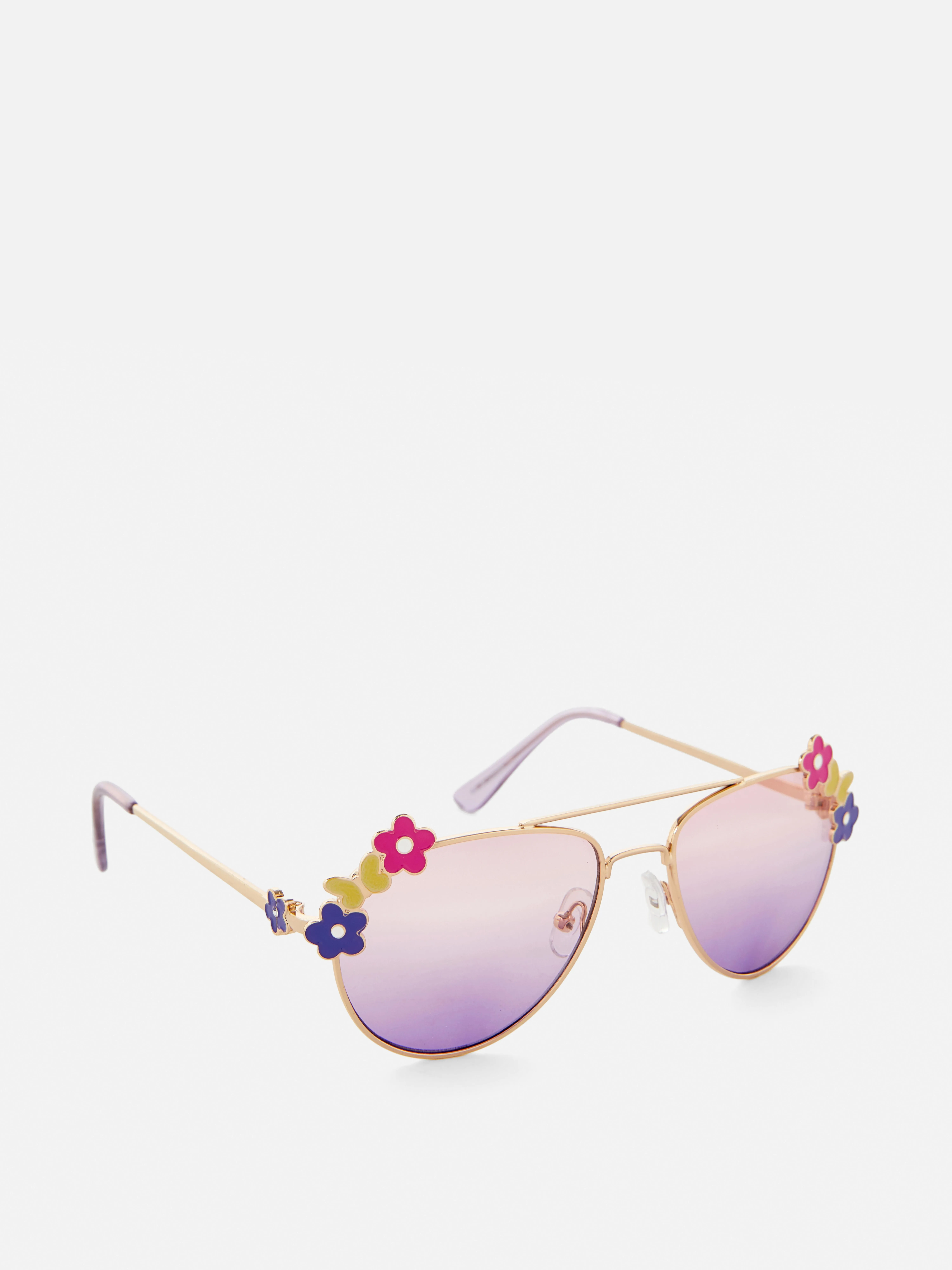 Gafas de sol con montura redonda y flores