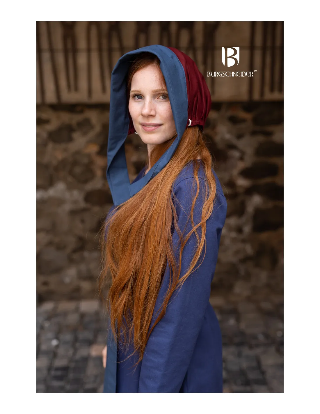 GORRO MEDIEVAL BONNET MUJER DAGMAR, BURDEOSAZUL