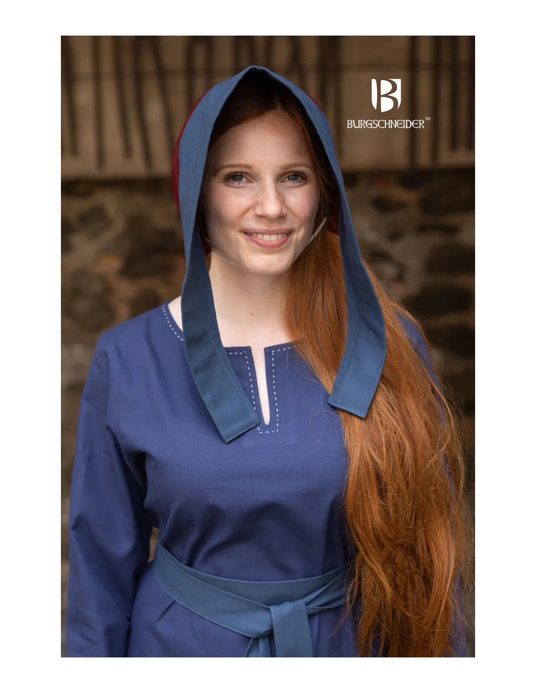 GORRO MEDIEVAL BONNET MUJER DAGMAR, BURDEOSAZUL
