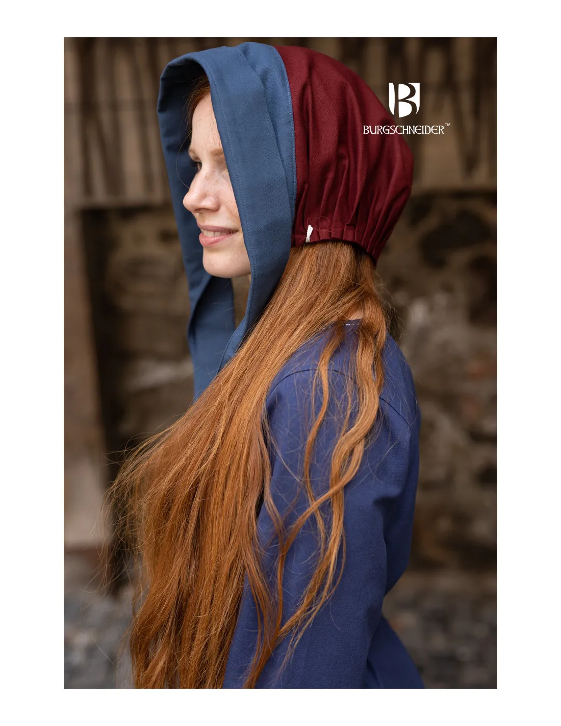 GORRO MEDIEVAL BONNET MUJER DAGMAR, BURDEOSAZUL