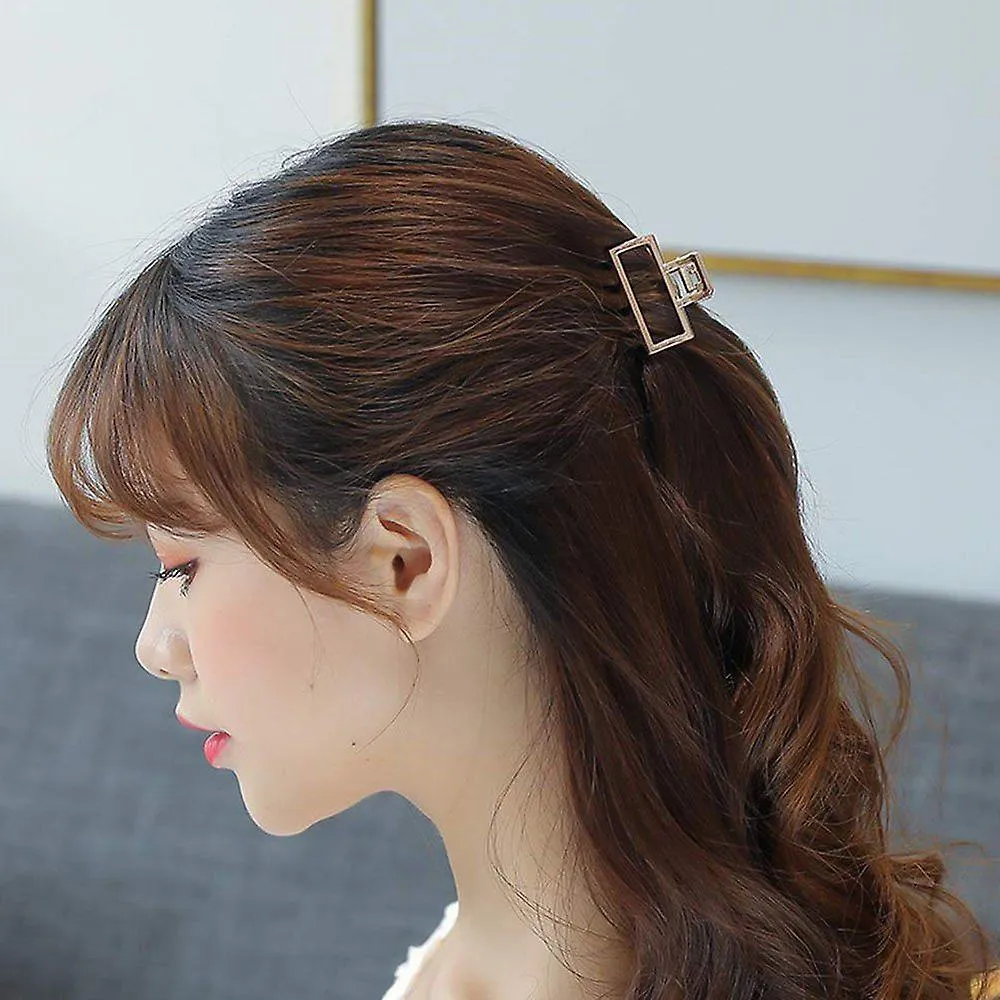 HAIR CLAW 2 PCS CLAW CLIPS HAIR CLAWS METAL GOLDEN NONSLIP 2 PCS.