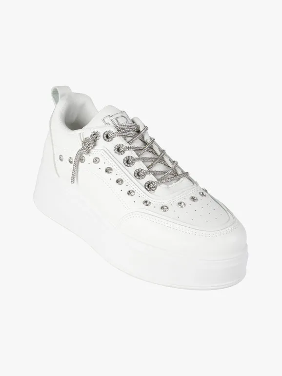 Laura Biagiotti Zapatillas de mujer con pedrería y plataforma.