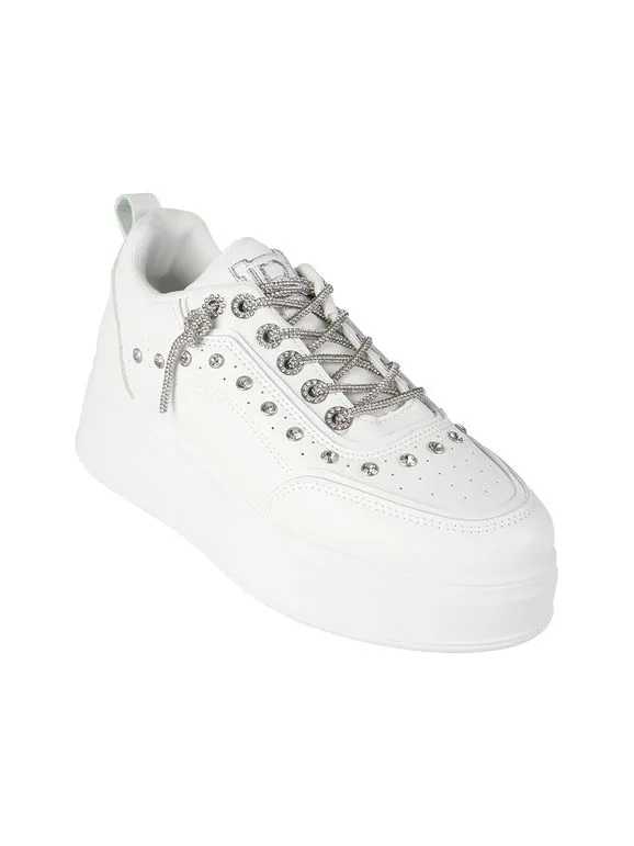 Laura Biagiotti Zapatillas de mujer con pedrería y plataforma.