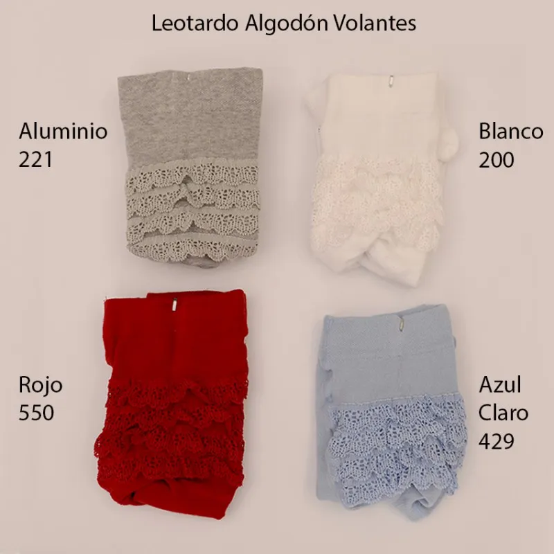 Leotardo Bebé Aluminio 221 con Puntilla en el Culete