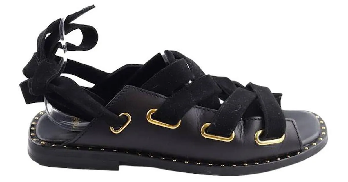 Maje Sandalias de cuero Negro 