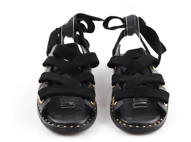Maje Sandalias de cuero Negro 