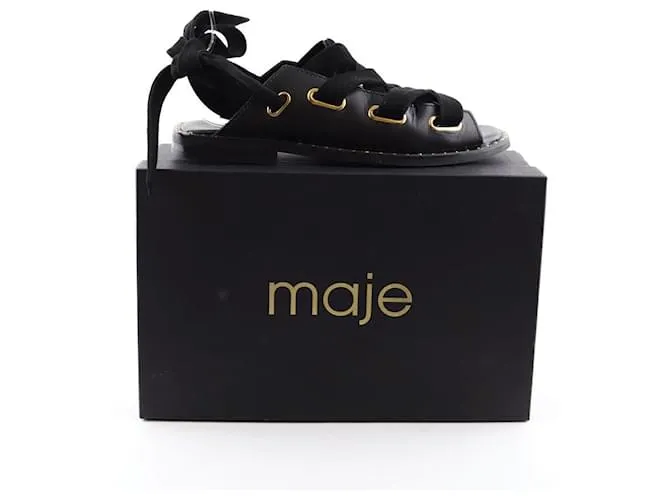 Maje Sandalias de cuero Negro 