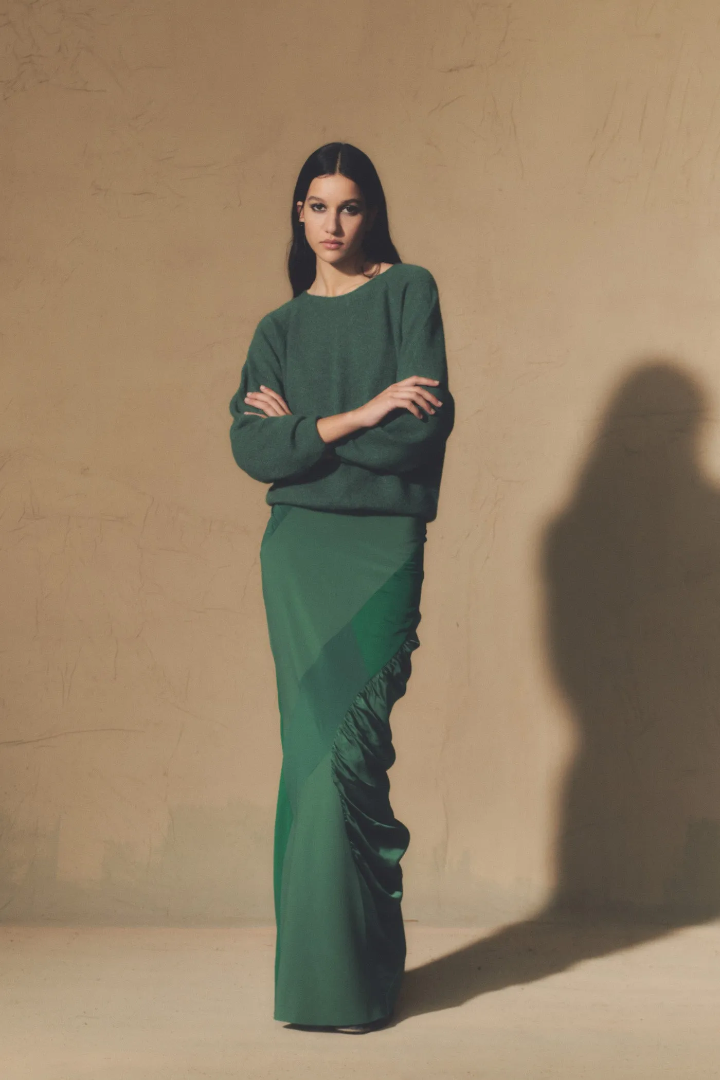 Marlon, green baby alpaca and merino wool sweater