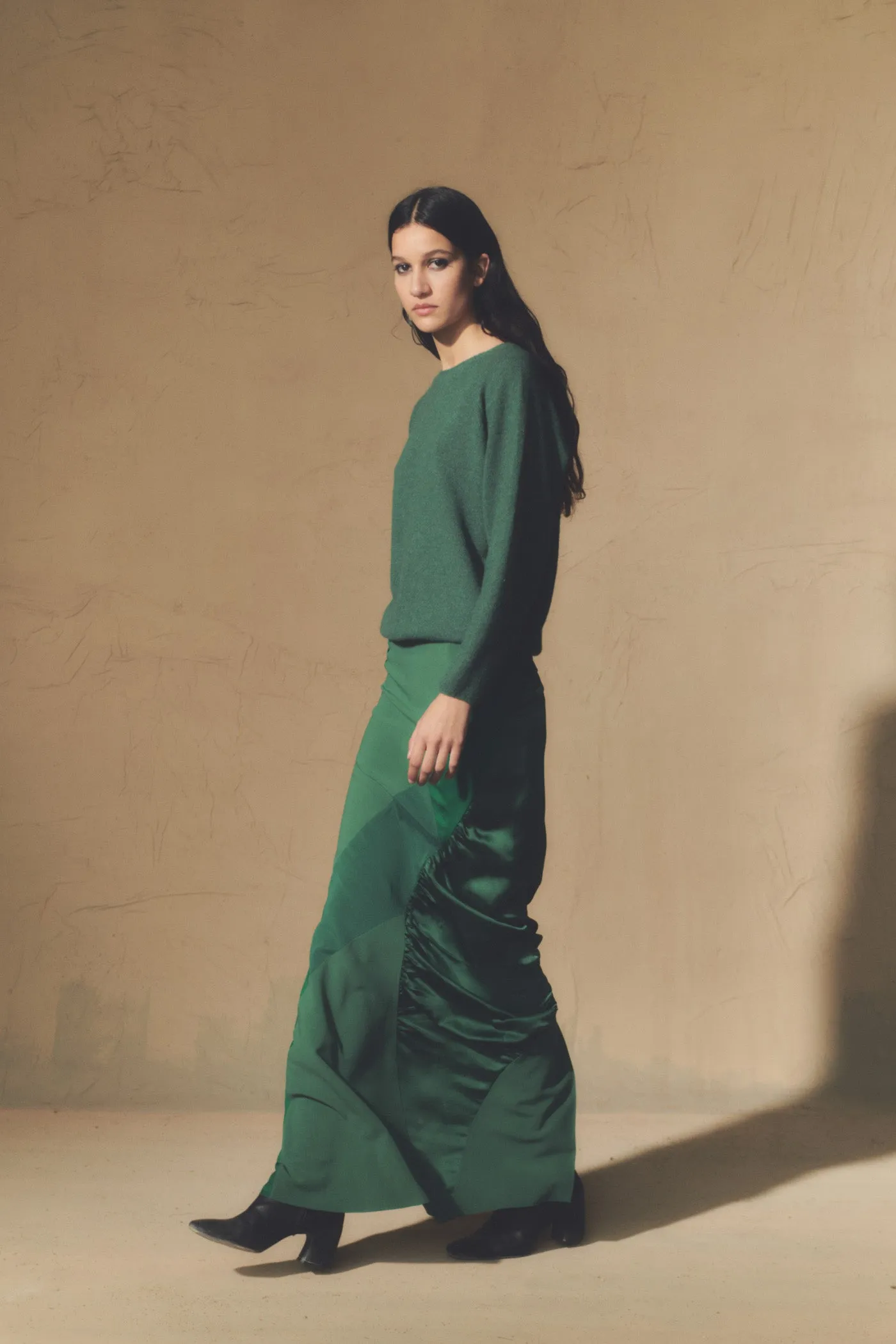 Marlon, green baby alpaca and merino wool sweater