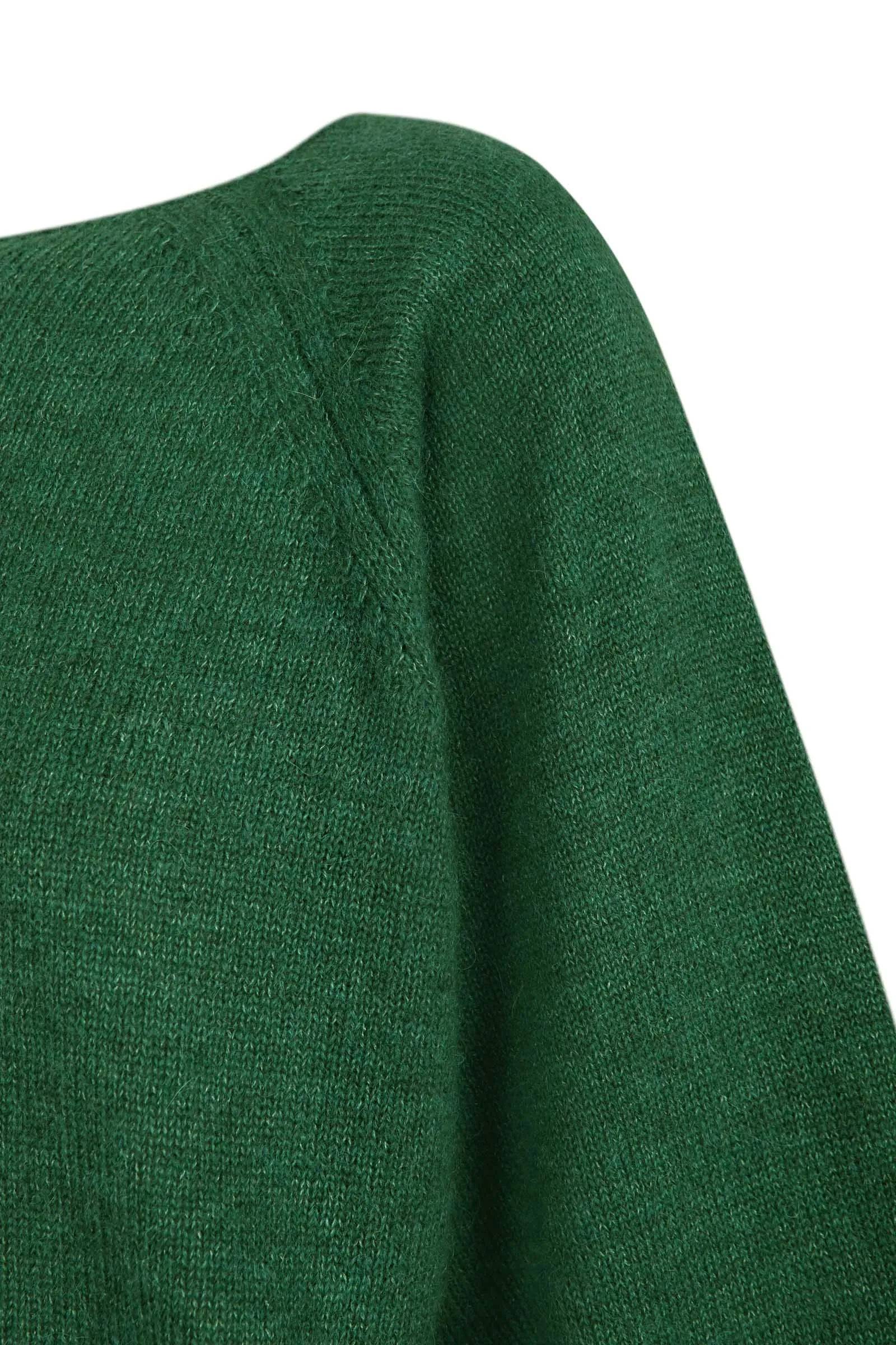 Marlon, green baby alpaca and merino wool sweater
