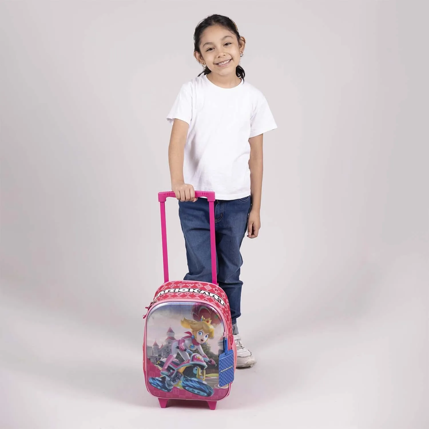 Mochila Con Ruedas Rosa Princesa Peach Chica Para Nia Chenson Peam
