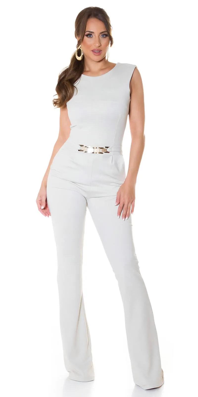 Mono de Moda Acampanado Beige