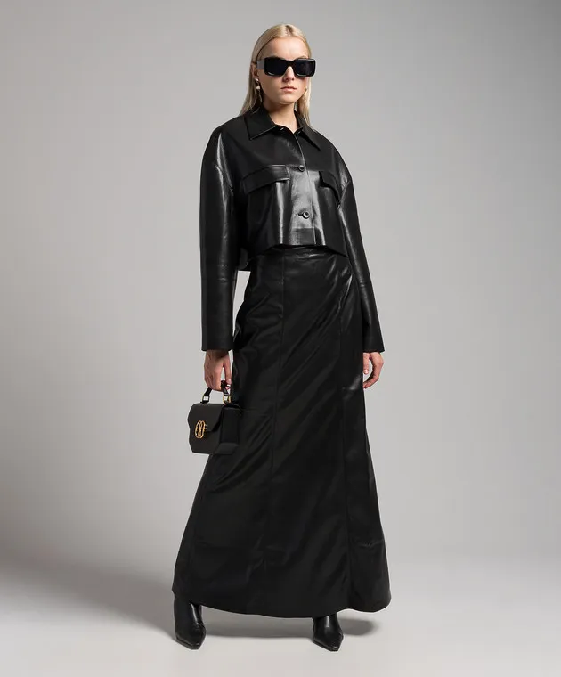 Nanushka Carlotta black maxi skirt