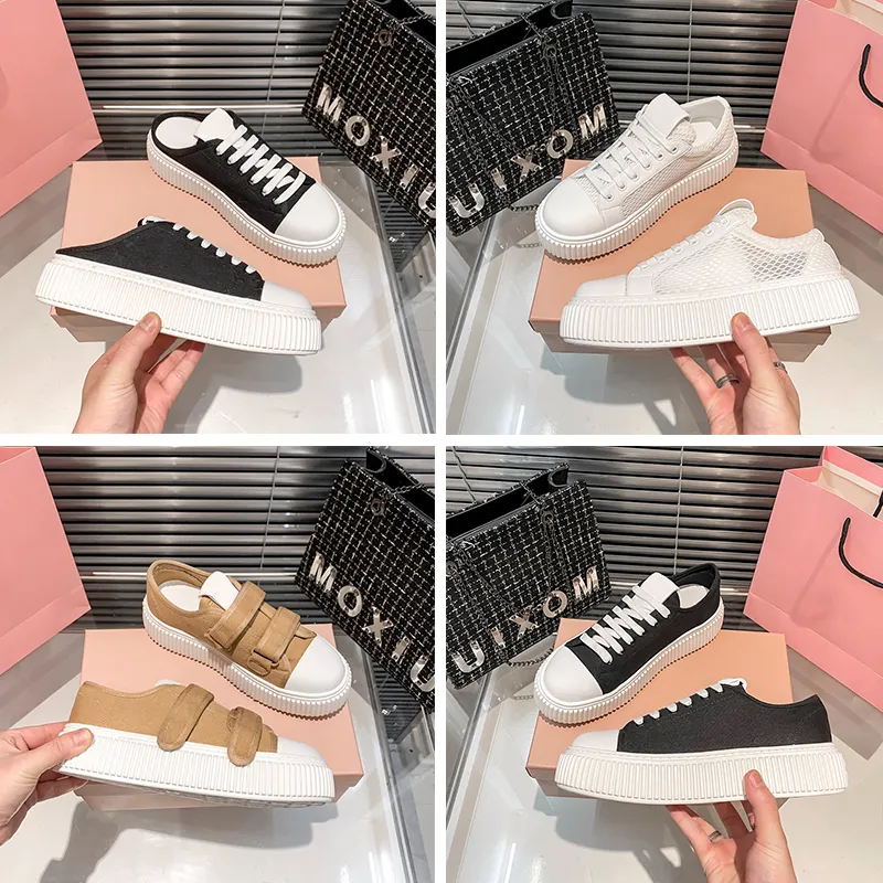 Nuevos zapatos casuales de mujer zapatillas de deporte de diseñador de ropa blanca blanca caqui malla abierta entrenadores al ai