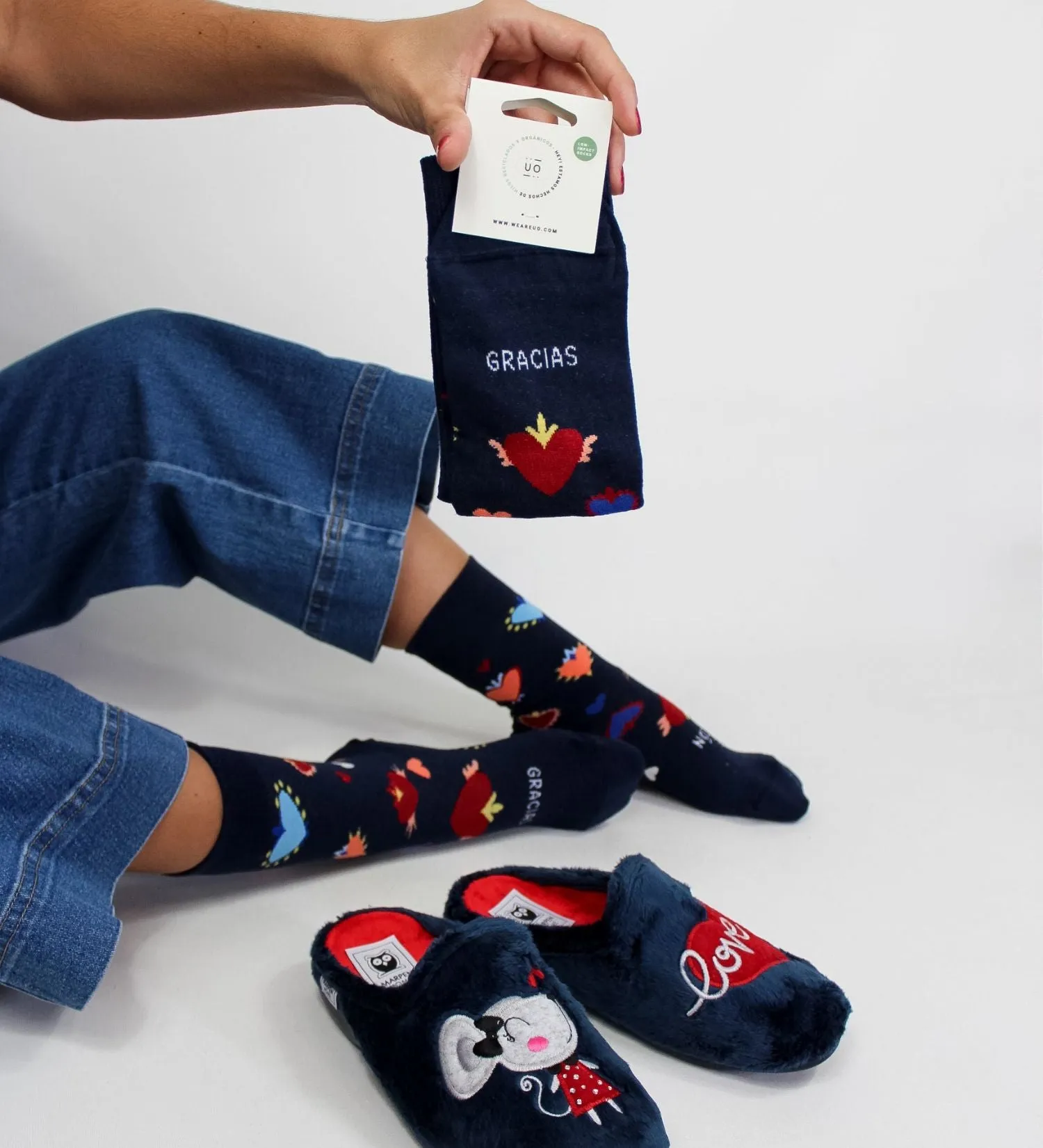 Pack Calcetín Amor perruno + Zapatillas Perrito Azul