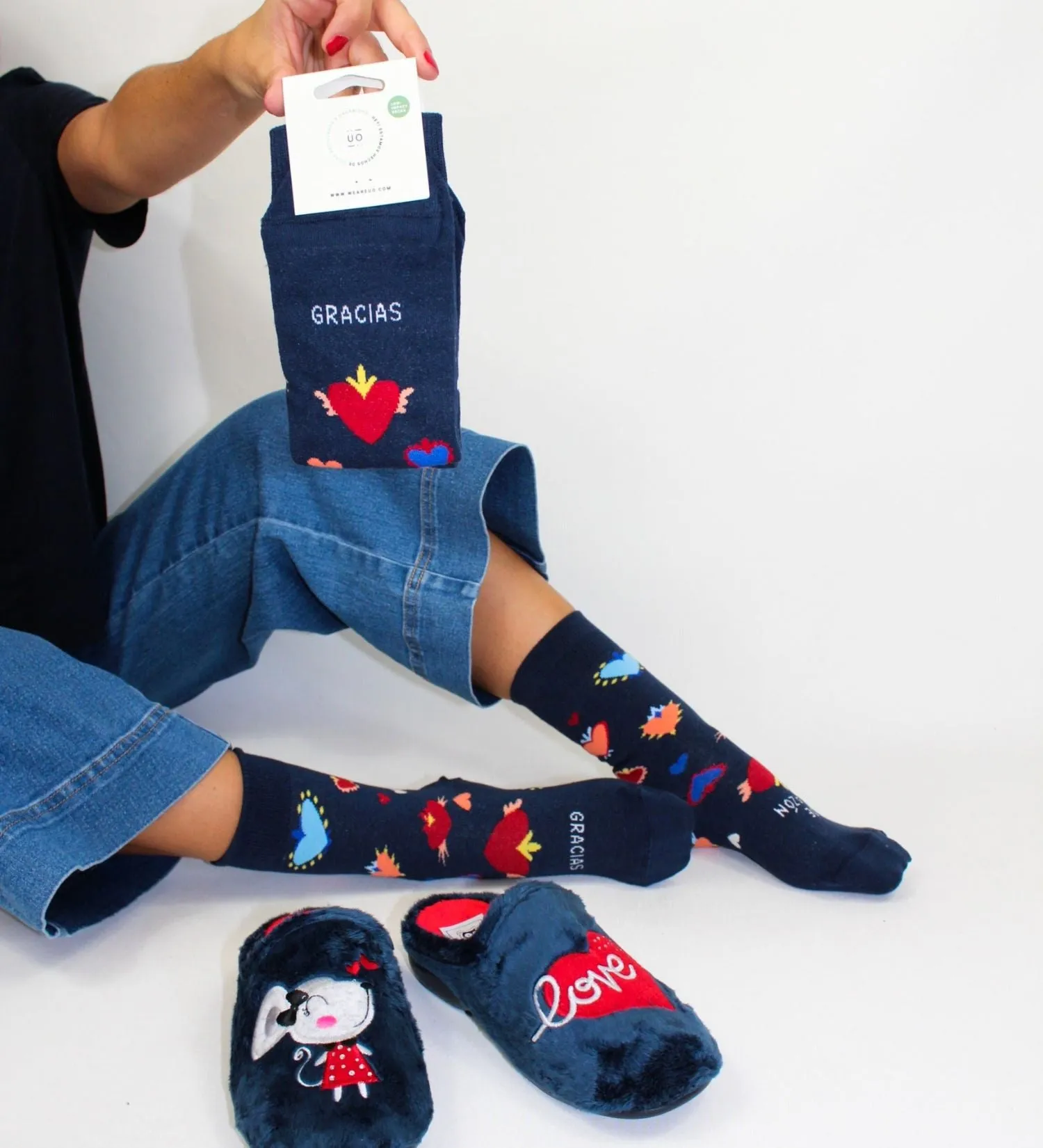 Pack Calcetín Amor perruno + Zapatillas Perrito Azul