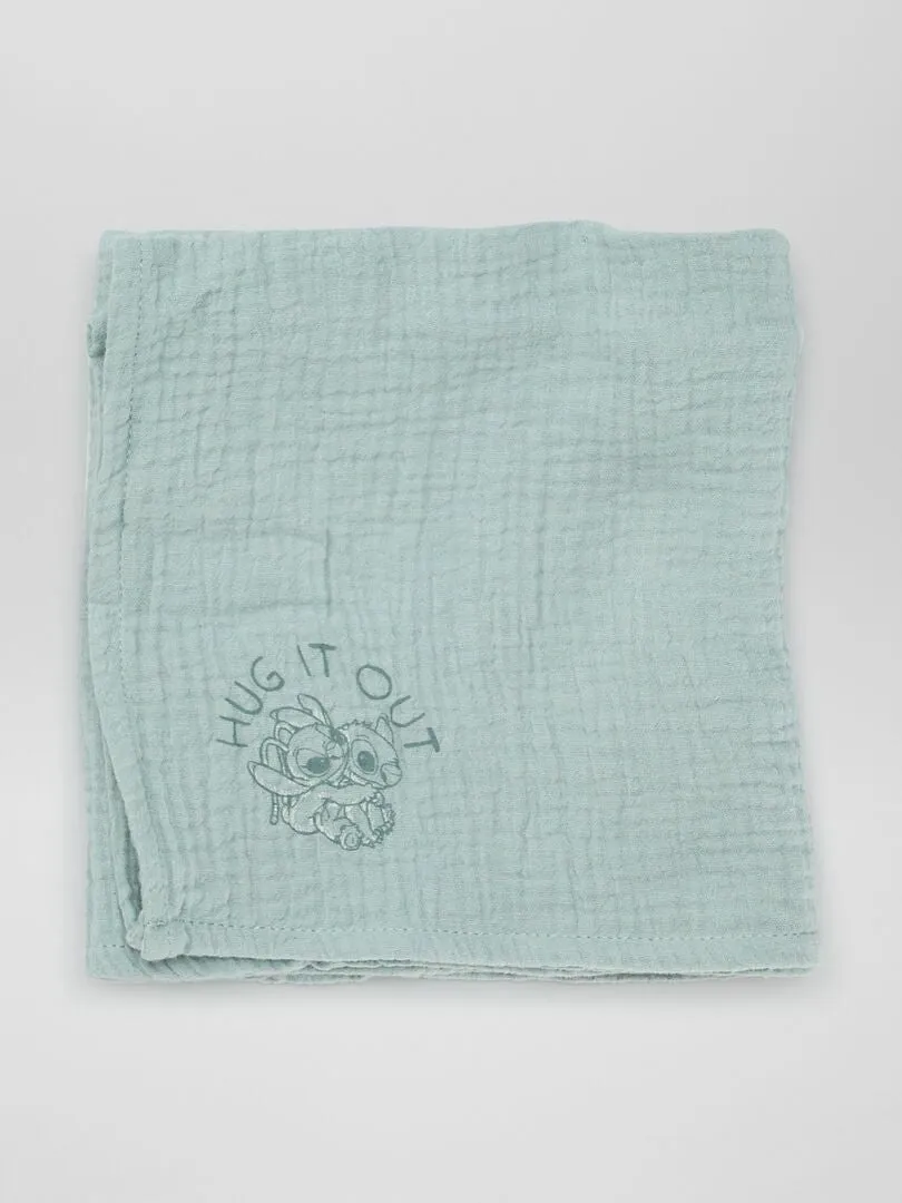 PACK DE 2 MUSELINAS DE GASA DE ALGODóN 'STITCH'  BEIGE