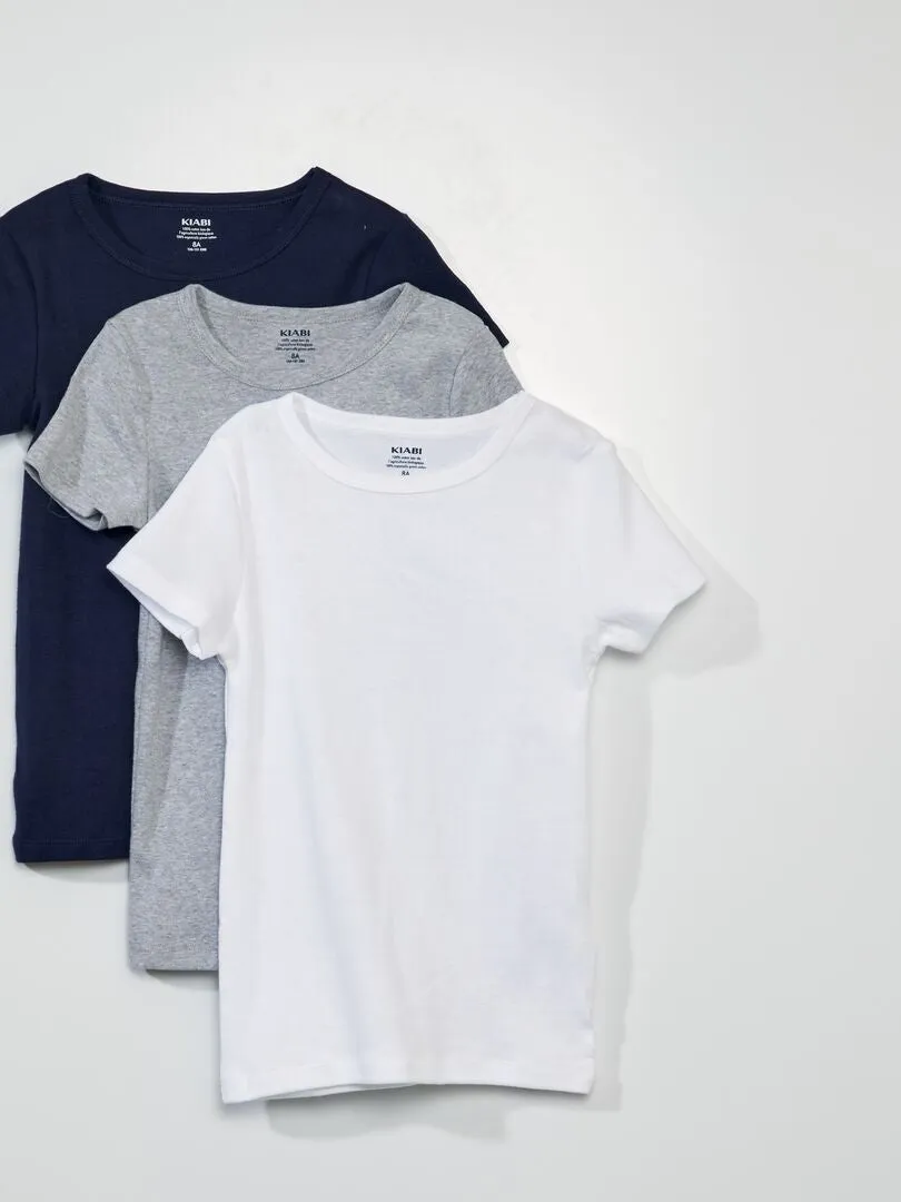 PACK DE 3 CAMISETAS DE MANGA CORTA  AZUL