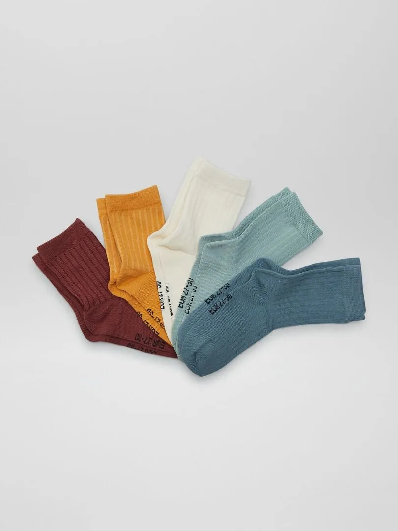 PACK DE 5 PARES DE CALCETINES DE CANALé  BEIGE