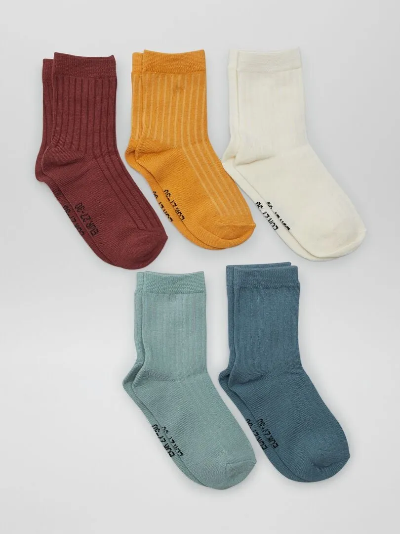 PACK DE 5 PARES DE CALCETINES DE CANALé  BEIGE