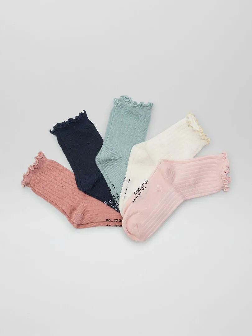 PACK DE 5 PARES DE CALCETINES  ROSA