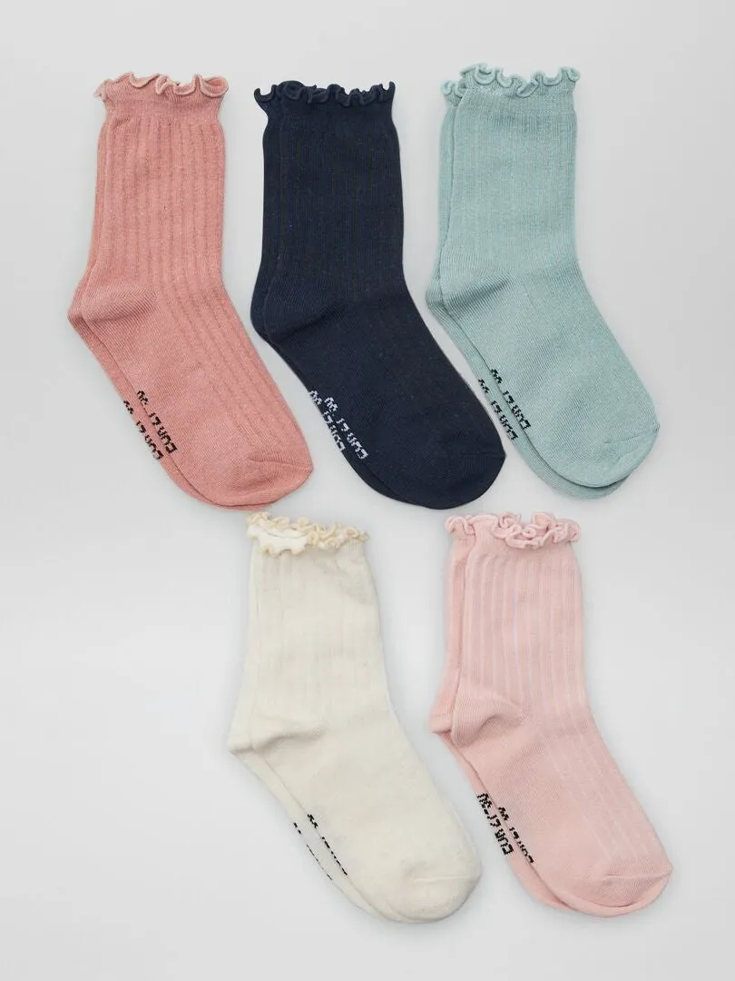 PACK DE 5 PARES DE CALCETINES  ROSA