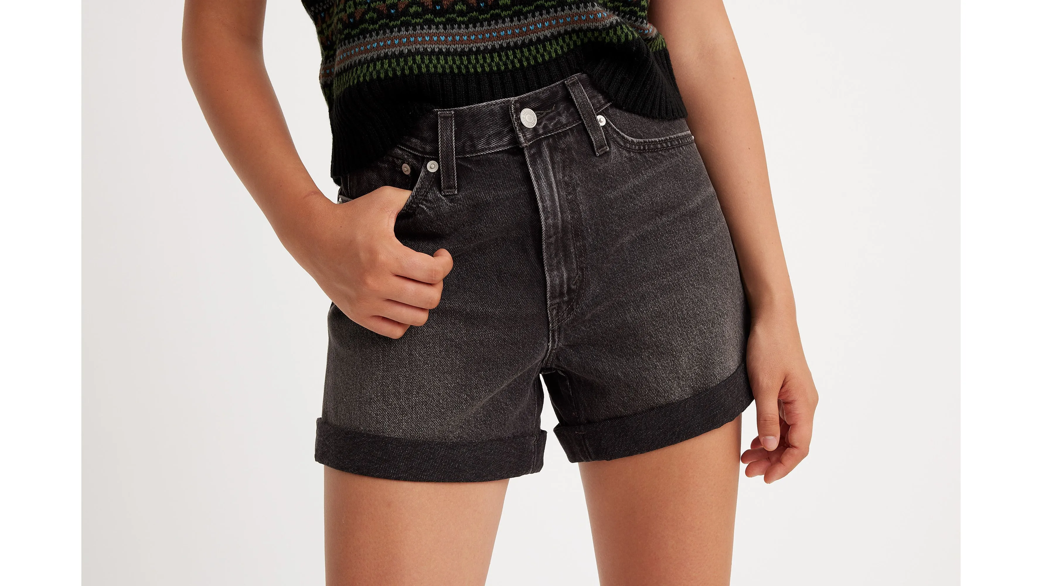 Pantalones Cortos Mom De Los 80