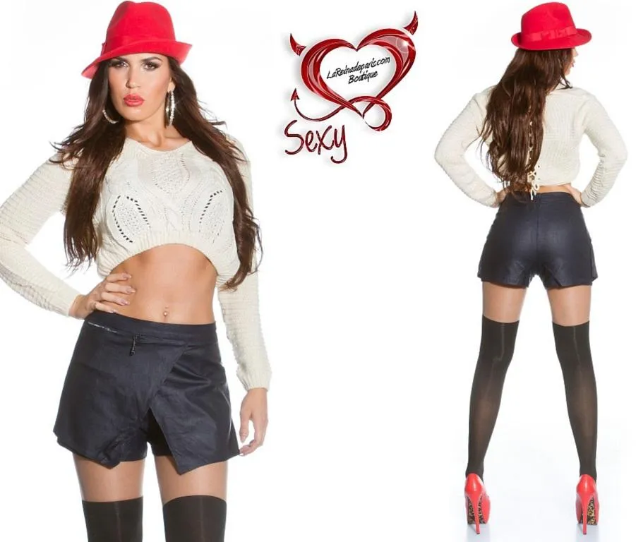 Pantalones falda de moda azul